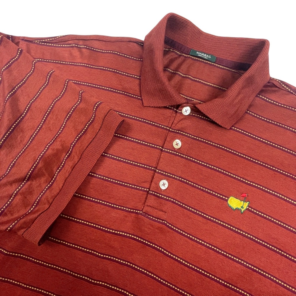 Marbas Mens XXL Masters Tournament Striped Luxury Italian Mercerized Golf Polo